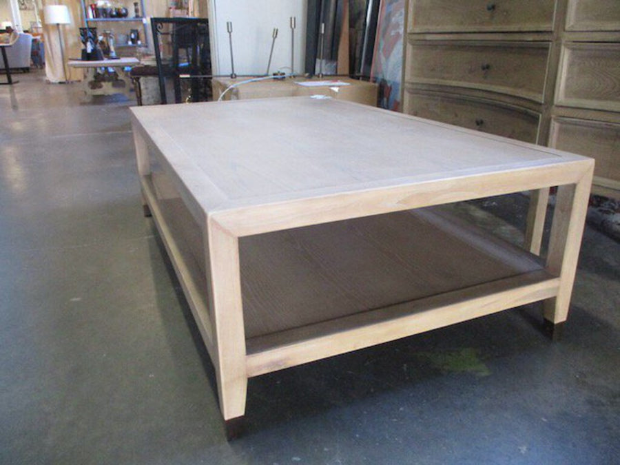 Acquisitions Large Blonde Wood Coffee Table 58"L x 34"D x 18"T