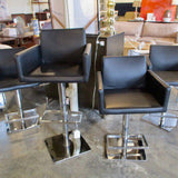 Faux Leather & Chrome Adjustable Height Barstool 21"W x 18"D 33" - 43"T