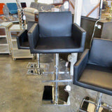 Faux Leather & Chrome Adjustable Height Barstool 21"W x 18"D 33" - 43"T