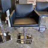 Faux Leather & Chrome Adjustable Height Barstool 21"W x 18"D 33" - 43"T