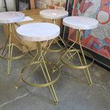 Set Of Four Doorman Design Earhart Swivel Barstools Made with salvaged Bargeboard 14"Diam seat, x19"Diam base x 25"T
