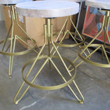 Set Of Four Doorman Design Earhart Swivel Barstools Made with salvaged Bargeboard 14"Diam seat, x19"Diam base x 25"T