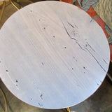 Set Of Four Doorman Design Earhart Swivel Barstools Made with salvaged Bargeboard 14"Diam seat, x19"Diam base x 25"T