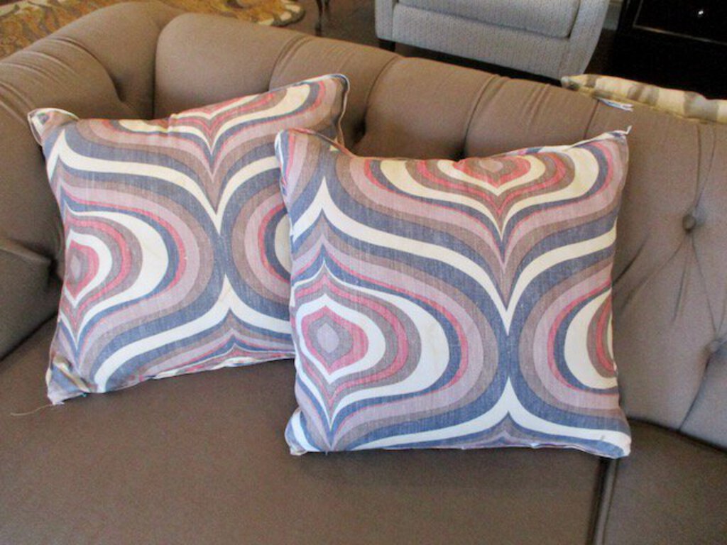 Pair Of Custom Pillows Modern Abstract Fabric 19" x 19"