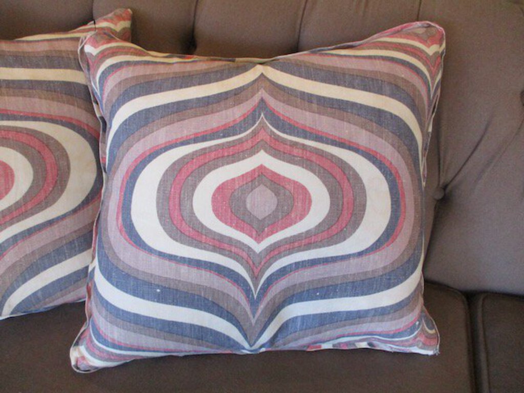 Pair Of Custom Pillows Modern Abstract Fabric 19" x 19"