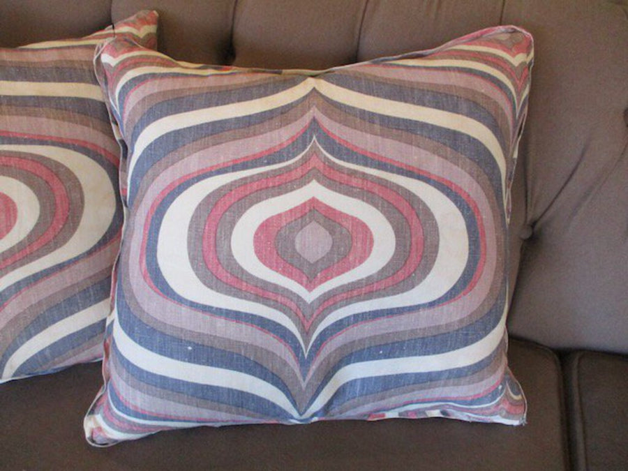Pair Of Custom Pillows Modern Abstract Fabric 19" x 19"