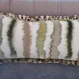 Custom Lumbar Pillow In Scalamandre Fabric And Tassels 24" x 12"