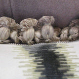 Custom Lumbar Pillow In Scalamandre Fabric And Tassels 24" x 12"