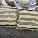 Pair Of Custom Pillows With Scalamandre Fabric And Tassels 17" x 17"