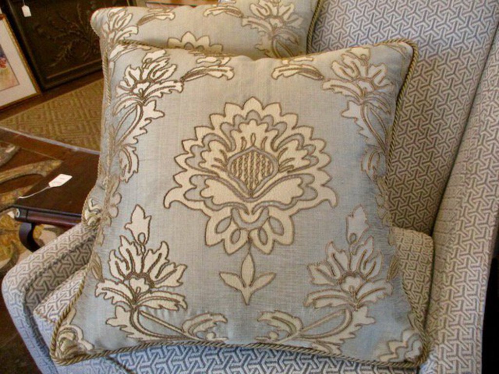 Pair Of Custom Pillows With Scalamandre Fabric 21" x 21"