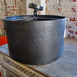 Black Metal Drum Light Fixture 20"Diam x 12"T