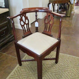 English Mahogany Corner Chair 27.5"W x 25"D x 33"T