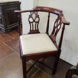 English Mahogany Corner Chair 27.5"W x 25"D x 33"T