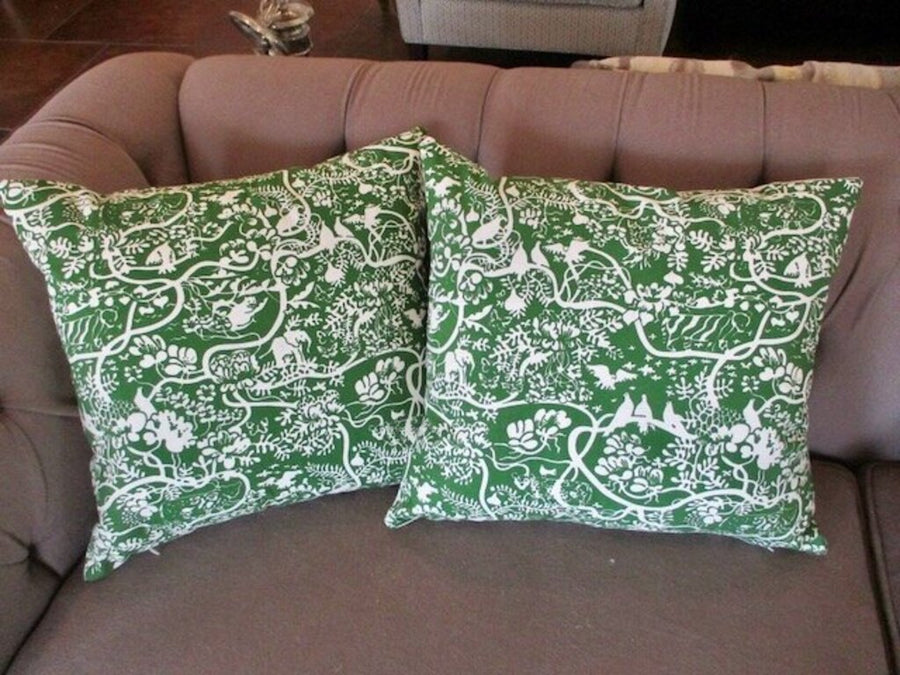 Pair Of New Custom Pillows In Lewis And Sheron "Mitch" Fabric 19" x 19"
