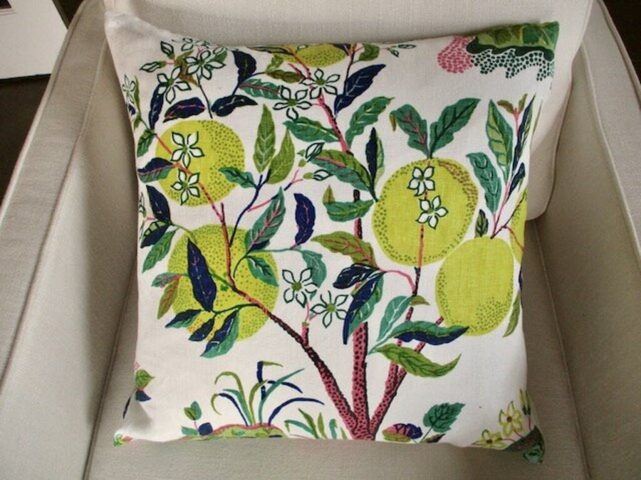 Pair Of New Custom Pillows In Schumacher Indoor/Outdoor Citrus Garden 19" x 19"