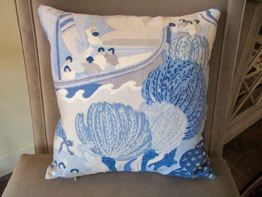 Pair Of New Custom Pillows In Schumacher Pearl River Chinoiserie Fabric 18" x 18"