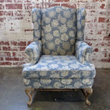 Traditional Wing Chair In Brunschwig And Fils Fabric 33"W x 27"D x 42.5"T