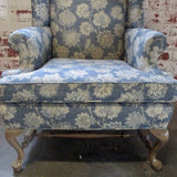 Traditional Wing Chair In Brunschwig And Fils Fabric 33"W x 27"D x 42.5"T
