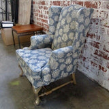 Traditional Wing Chair In Brunschwig And Fils Fabric 33"W x 27"D x 42.5"T