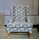 Traditional Wing Chair In Brunschwig And Fils Fabric 33"W x 27"D x 42.5"T