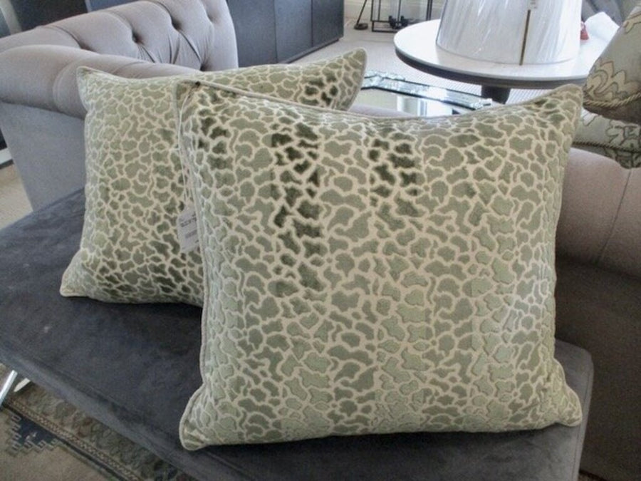 Pair Of Cut Velvet Pillows 22" x 22"