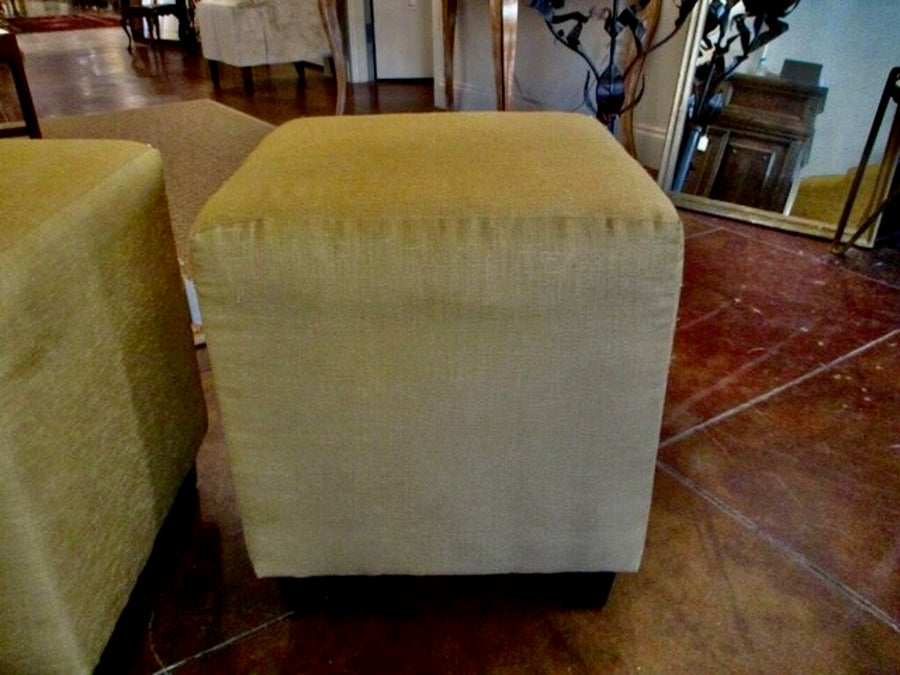 Custom Ottoman In Silk Fabric 16" x 16" x 20"t