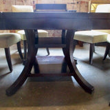 Custom Oval Pedestal Dining Table w/ Removable Leaf 77.75"L x 60"W x 30"T (60"Diam Round)