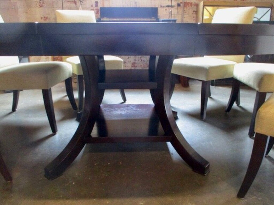 Custom Oval Pedestal Dining Table w/ Removable Leaf 77.75"L x 60"W x 30"T (60"Diam Round)