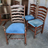 Set of 6 English Ladder Back Dining Chairs