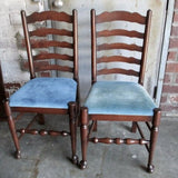 Set of 6 English Ladder Back Dining Chairs