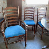 Set of 6 English Ladder Back Dining Chairs