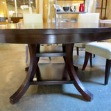 Custom Oval Pedestal Dining Table w/ Removable Leaf 77.75"L x 60"W x 30"T (60"Diam Round)