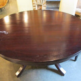 Custom Oval Pedestal Dining Table w/ Removable Leaf 77.75"L x 60"W x 30"T (60"Diam Round)