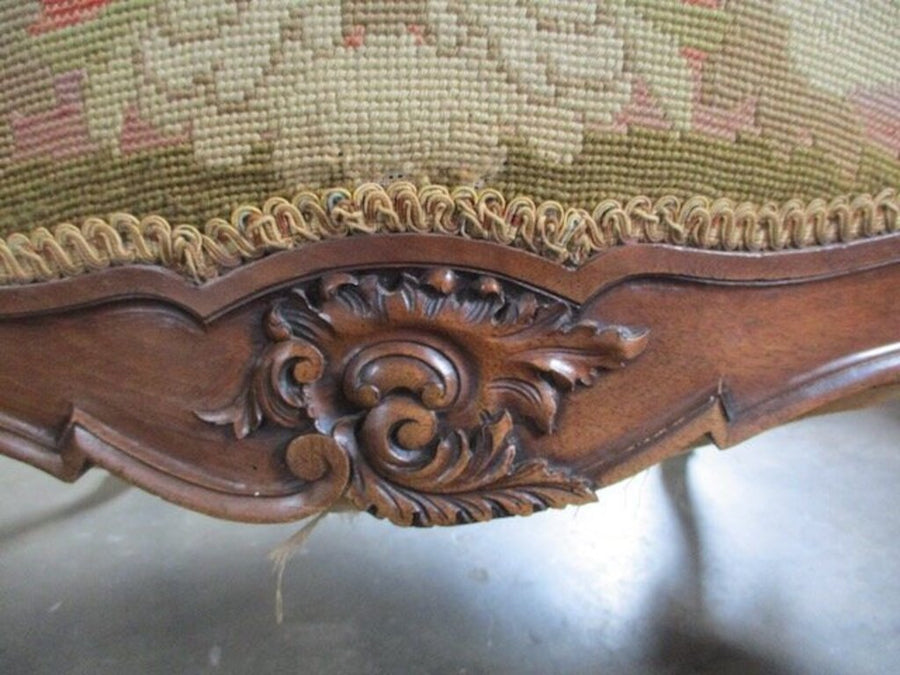 Antique French Chair With Tapestry/Slipcover 29"W x 24"D x 41.5"T
