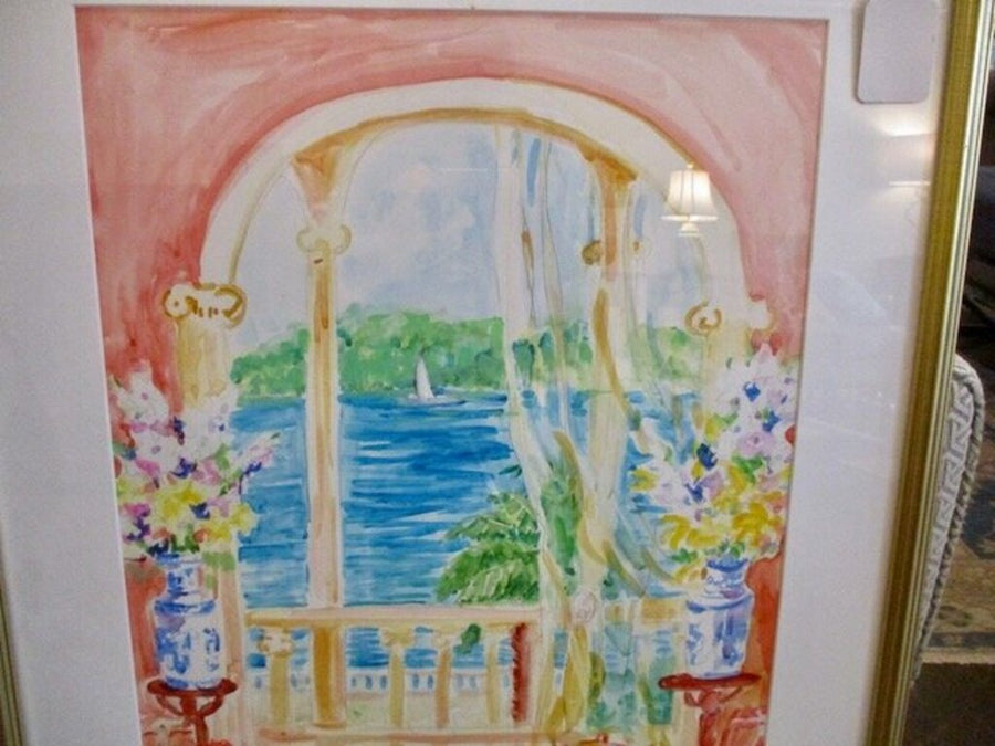 Signed Watercolor By Lowcountry Artist Sandra Baggette 32.5"T x 26"W