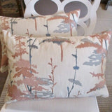 Pair Of New Custom Pillows In Jiun Ho "Daisugi Opal" Fabric 13" x 20"