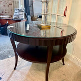 Barbara Barry For Baker Mahogany Two Tier Entry Table 38"Diam x 30.5"T