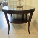 Barbara Barry For Baker Mahogany Two Tier Entry Table 38"Diam x 30.5"T