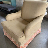 Tan Club Chair w/ Orange Trim 31"W x 34"D x 33"T