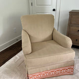 Tan Club Chair w/ Orange Trim 31"W x 34"D x 33"T