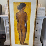 Original Signed Annie Meyer #1"Tall Standing Nude In Yellow" 42"T x 23"W