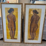 Original Signed Annie Meyer #1"Tall Standing Nude In Yellow" 42"T x 23"W