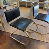 Vintage Chrome And Leather Chair Side Chair 21"W x 18"D Seat x 27"D x 31"T