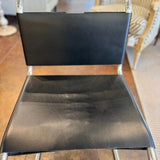 Vintage Chrome And Leather Chair Side Chair 21"W x 18"D Seat x 27"D x 31"T