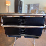 Vintage Chrome And Leather Chair Side Chair 21"W x 18"D Seat x 27"D x 31"T