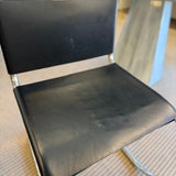 Vintage Chrome And Leather Side Chair 21"W x 18"D Seat x 27"D x 31"T