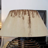 Vintage Palecek Large Rattan And Stone Base Lamp 34"T x 19"Diam Center Base x 24"L Shade