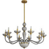 Arteriors Gustavo Brass And Smokey Glass Chandelier 36"Diam x 23.5"T