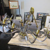 Arteriors Gustavo Brass And Smokey Glass Chandelier 36"Diam x 23.5"T