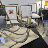 Arteriors Gustavo Brass And Smokey Glass Chandelier 36"Diam x 23.5"T